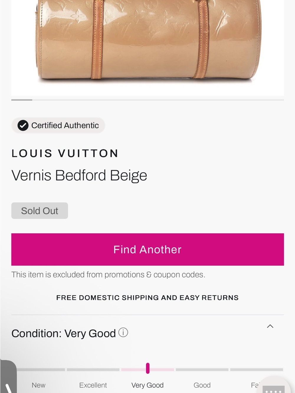 Louis Vuitton Beige Monogram Satchel - Picture 8 of 8